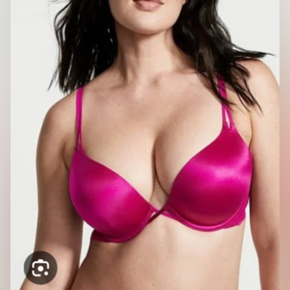 Victoria's Secret Fuchsia Satin Bra